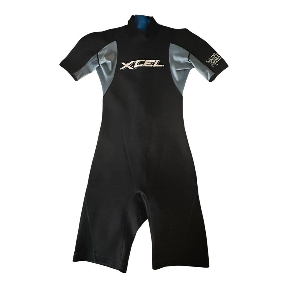 XCEL Thermolite 2.0 Shorty Wetsuit Men's Black Blue Zip Back Size‎ Medium